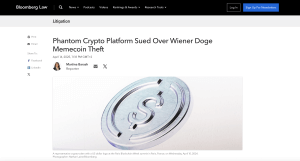 Bloomberg Law coverage of Phantom crypto wallet lawsuit filed by cryptocurrency attorney LEXBRIDGE LC